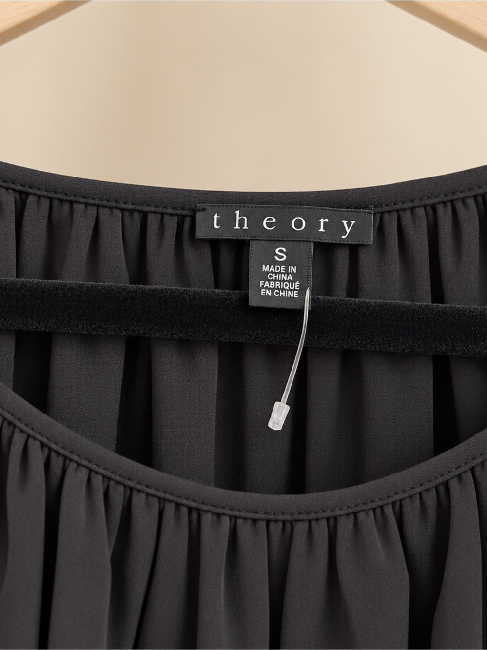 Theory Silk Long-Sleeve Gathered Scoop Neck Blouse,  ✨ - Picture 2 of 4